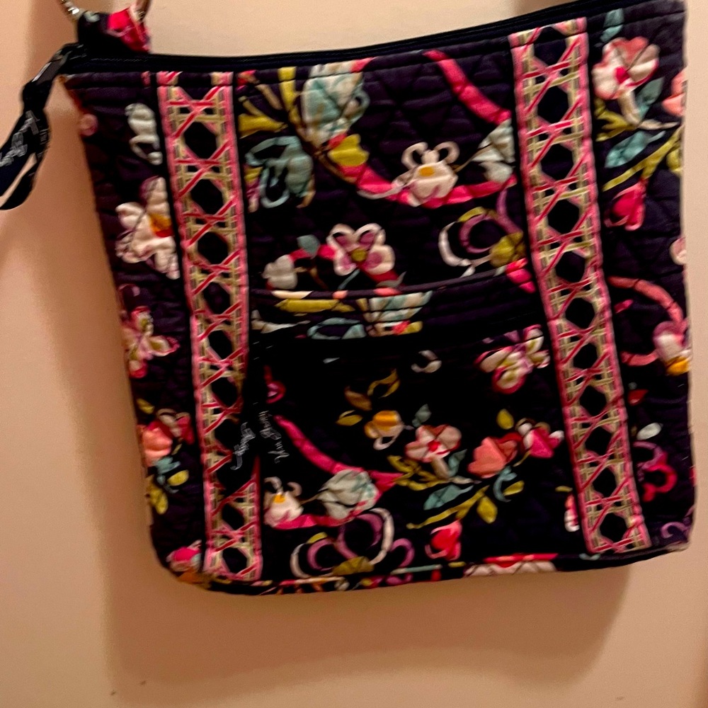 Vera Bradley Floral Satchel purse, used faded on top side, no holes rips tears